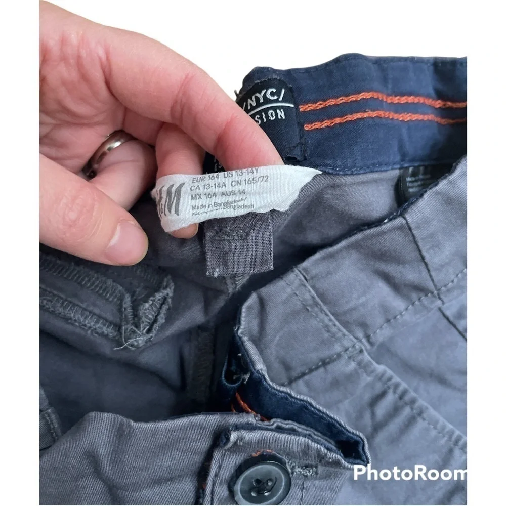 H&M Gray Boys Slim-Fit School Uniform Pants Size 14 (13-14 Years)